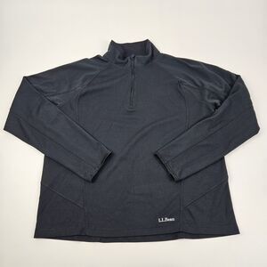 L.L. Bean Midweight Base Layer Long Sleeve 1/4 Zip Men's‎ Large Black Pullover